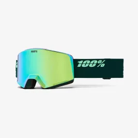 100% Norg Chameleon - HiPER Green Mirror   HiPER Blue Flash Mirror Snow Goggle