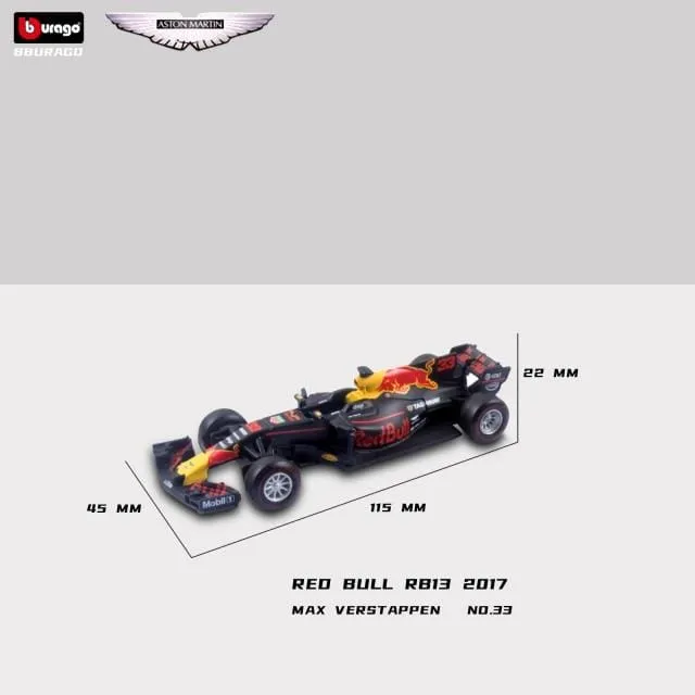 1:43 Diecast Alloy Model Car F1 Team Racing Formula Cars Static Simulation Toy Aston Martin RB15#33 Collection