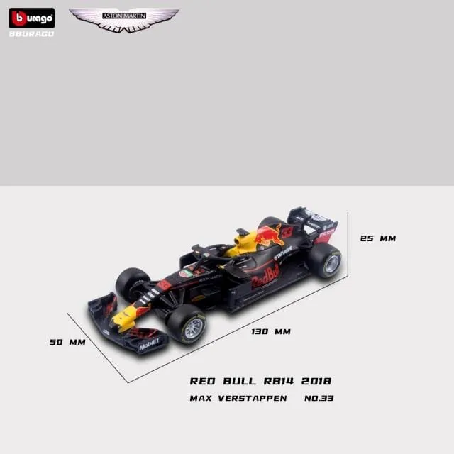 1:43 Diecast Alloy Model Car F1 Team Racing Formula Cars Static Simulation Toy Aston Martin RB15#33 Collection