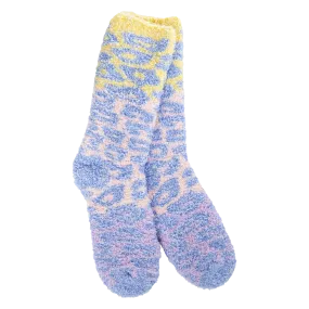 75094 Blue Multi Leopard Socks