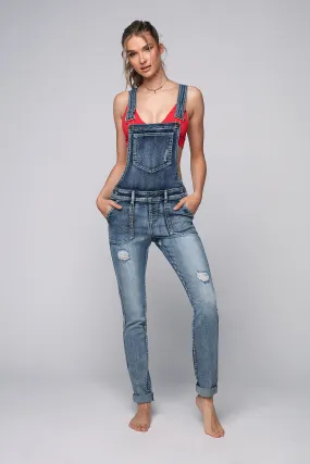 ALICE - Denim Skinny Overall - Snow Wash