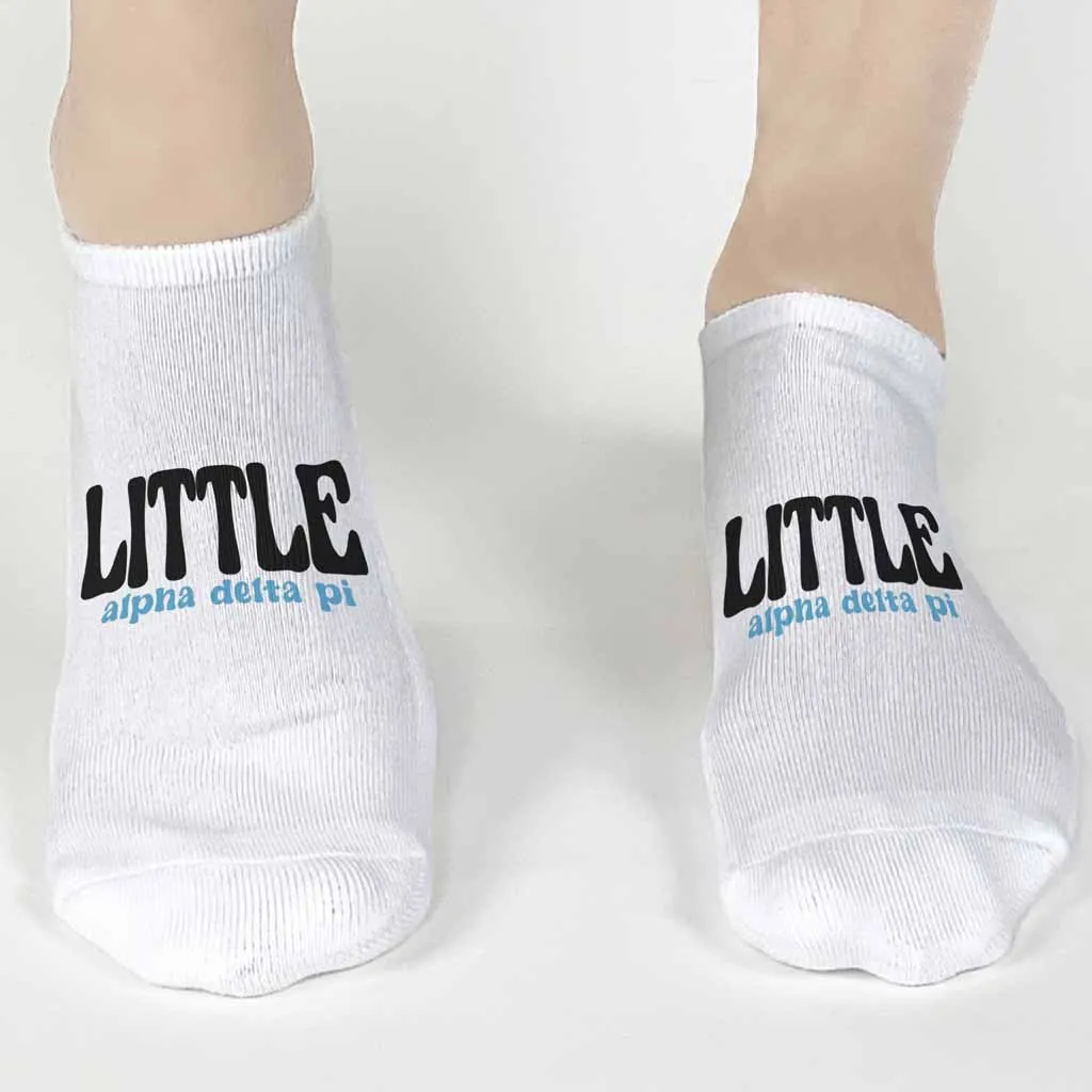 Alpha Delta Pi No Show Socks for Bigs and Littles