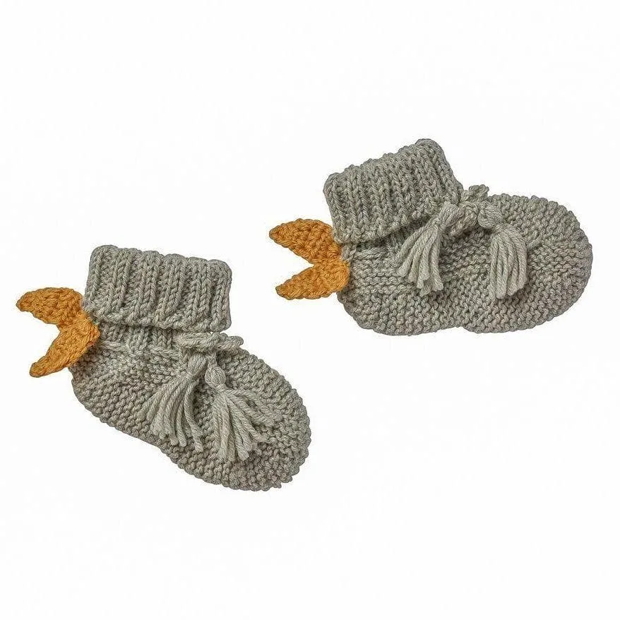 Angel Wings Booties - Grey Socks