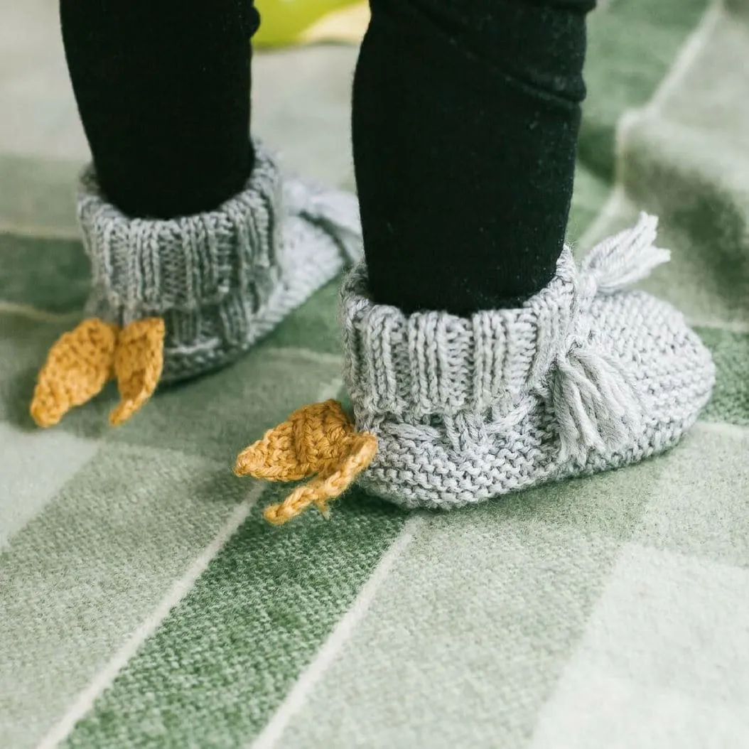 Angel Wings Booties - Grey Socks