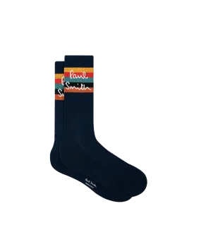 Artist Stripe Logo Socks - Navy