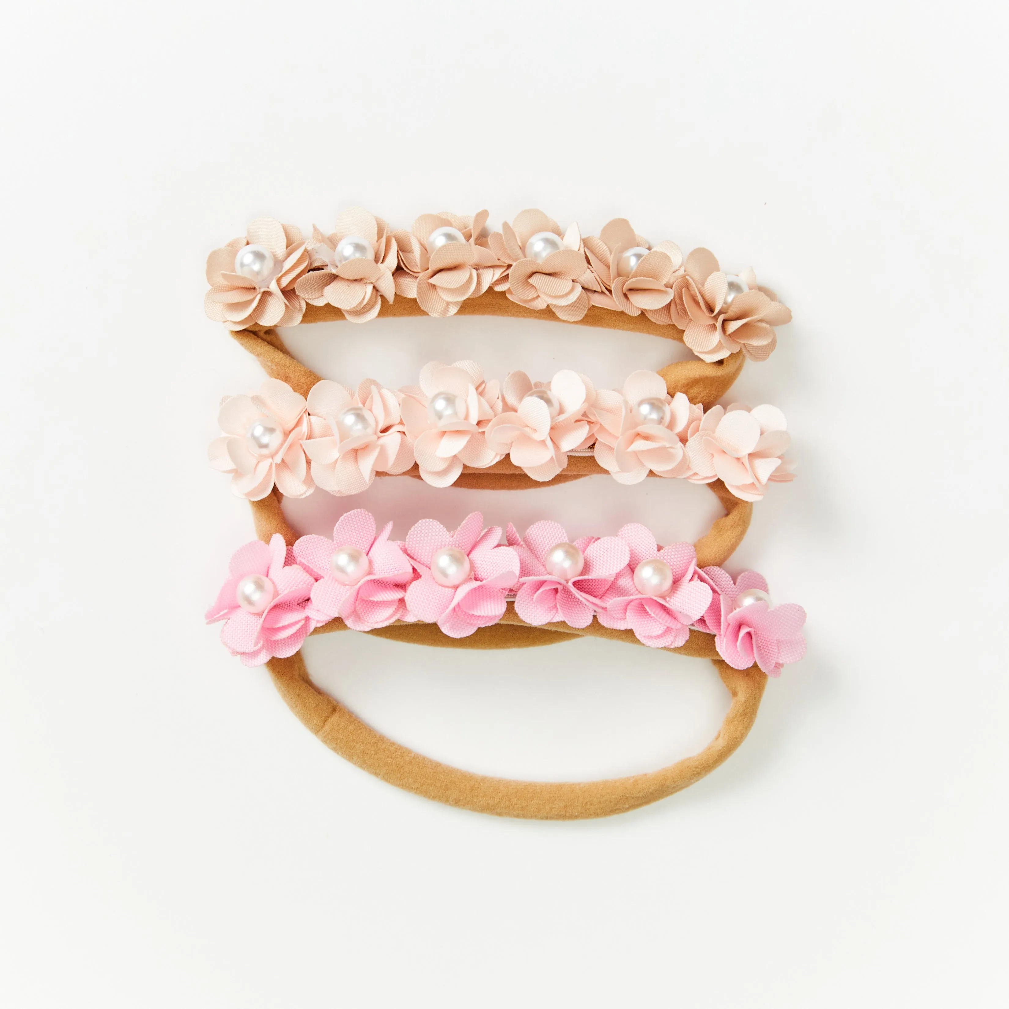 Baby Girl Mini Little Flower Crown Headband in Sunset Snow