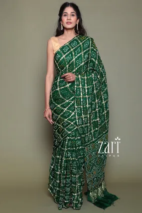 Bandhej Ghatchola Silk Saree with Zari work