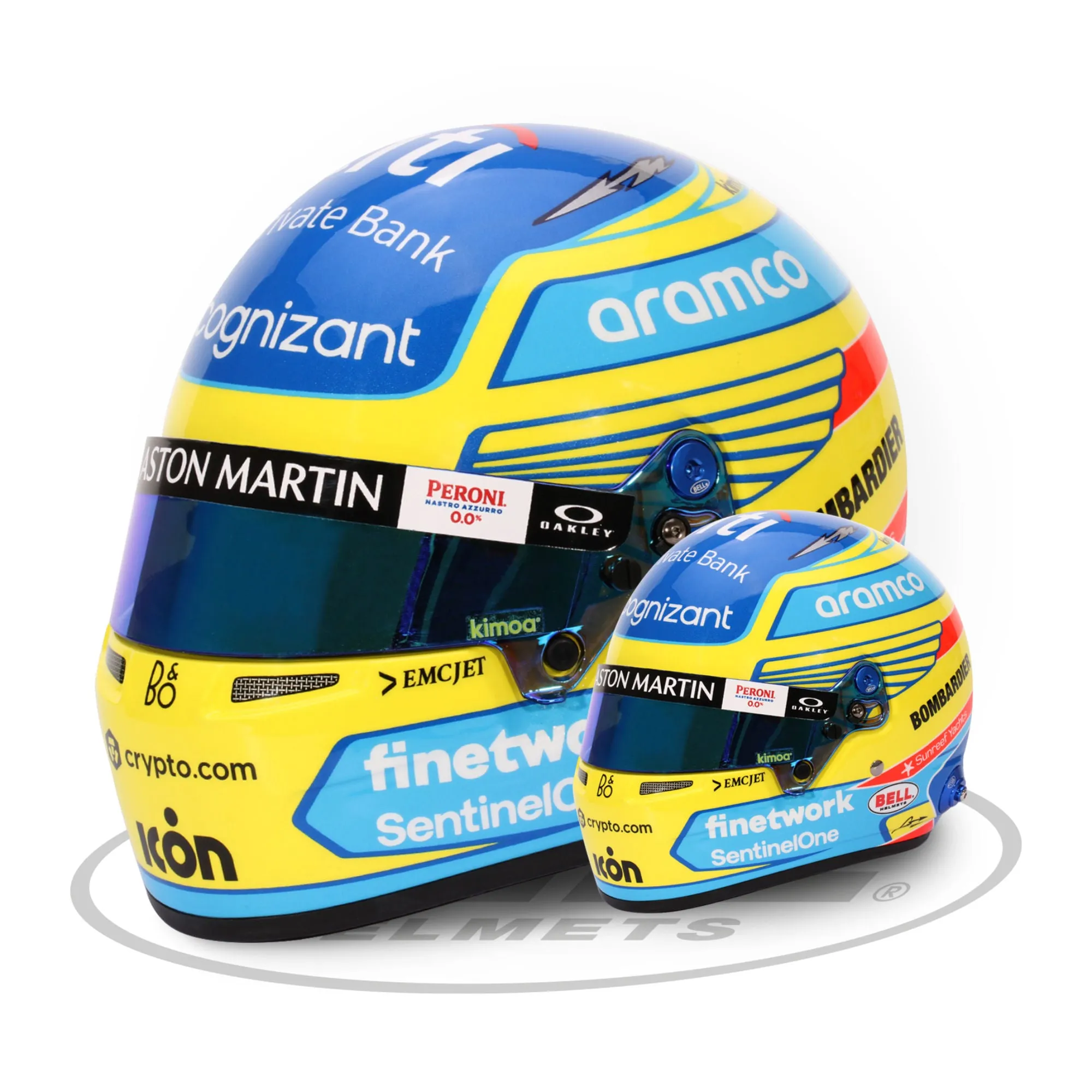 Bell 1:2 Scale Mini Helmet Fernando Alonso 2023 Aston Martin