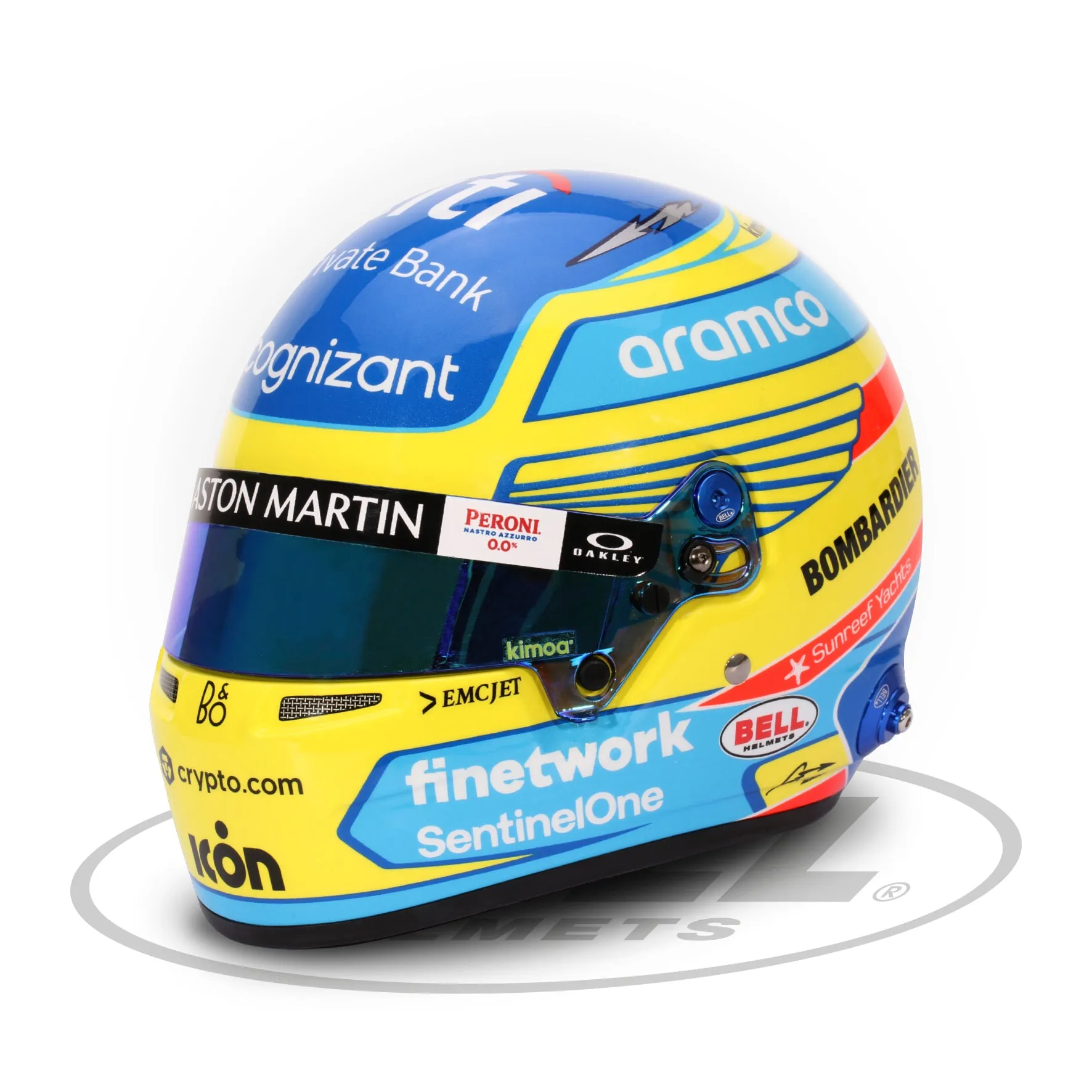 Bell 1:2 Scale Mini Helmet Fernando Alonso 2023 Aston Martin