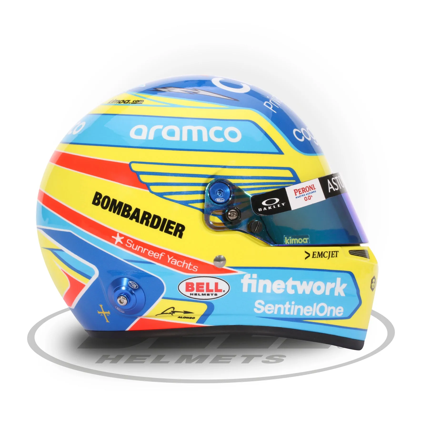 Bell 1:2 Scale Mini Helmet Fernando Alonso 2023 Aston Martin