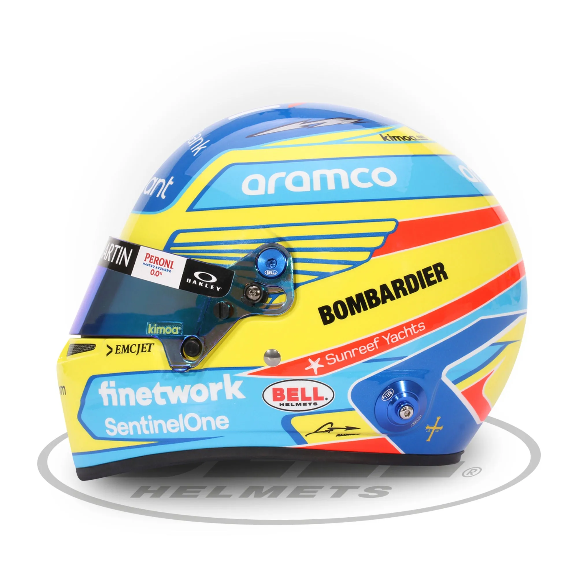 Bell 1:2 Scale Mini Helmet Fernando Alonso 2023 Aston Martin