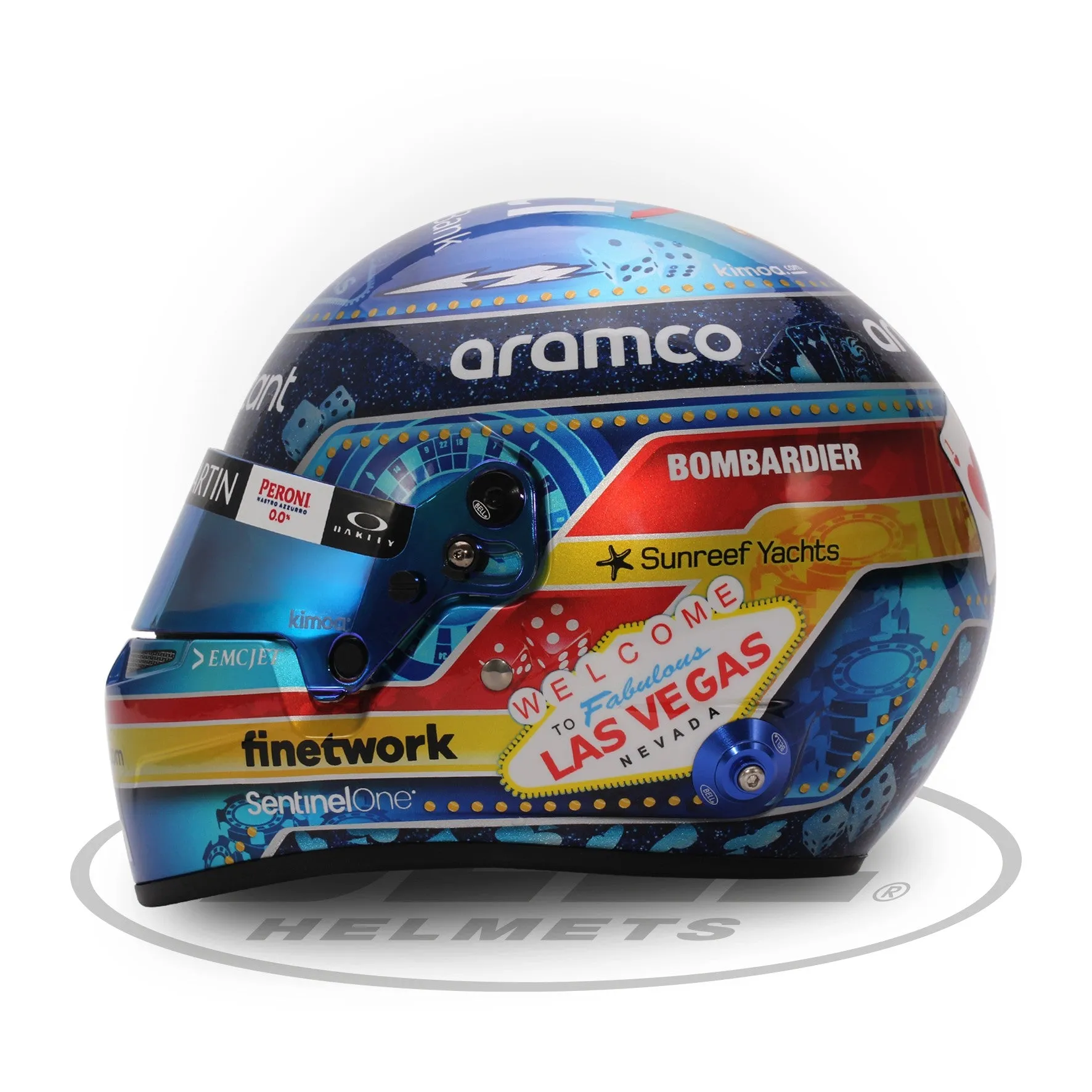 Bell Collectable 1:2 Scale Mini Helmet Fernando Alonso 2023 Aston Martin Las Vegas GP