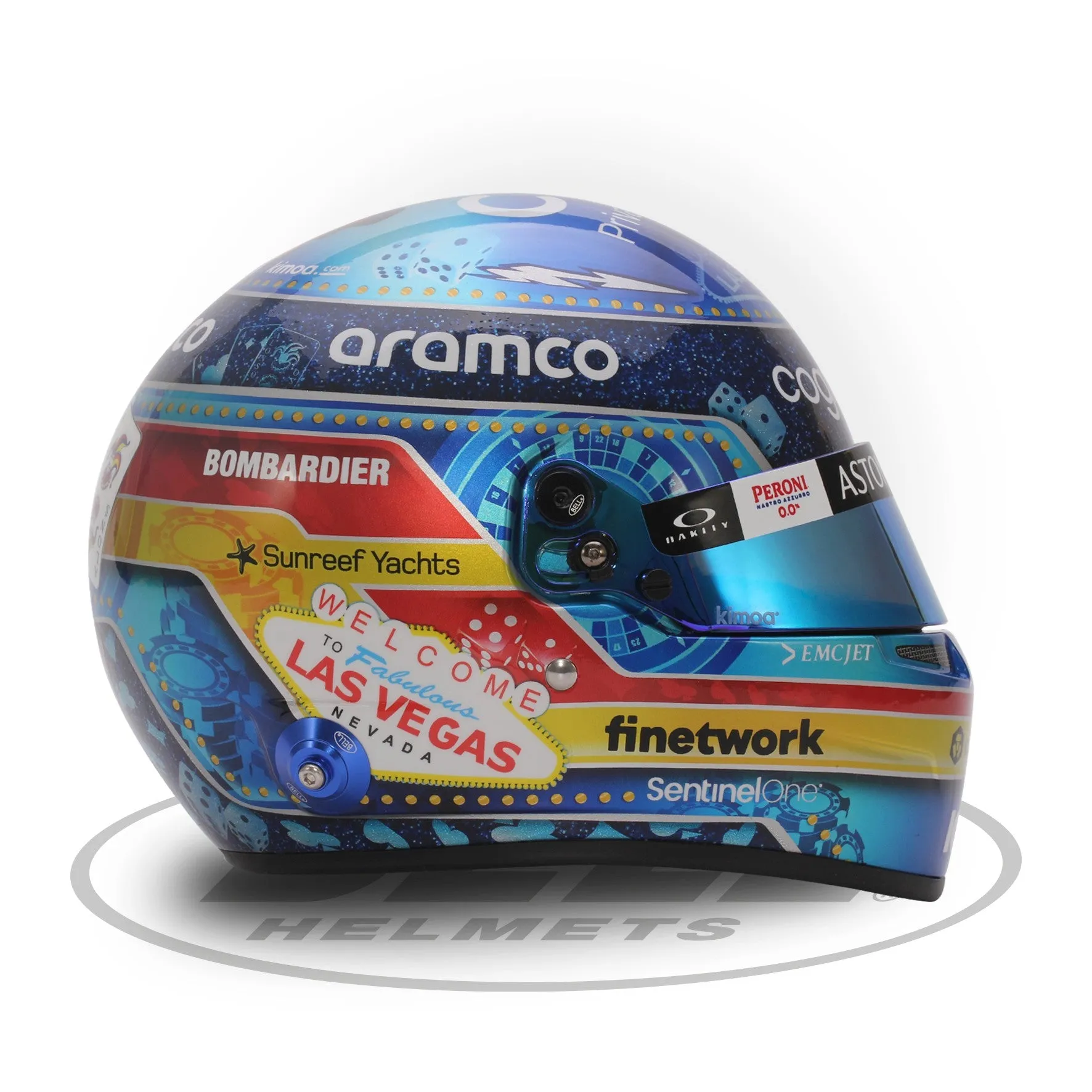 Bell Collectable 1:2 Scale Mini Helmet Fernando Alonso 2023 Aston Martin Las Vegas GP