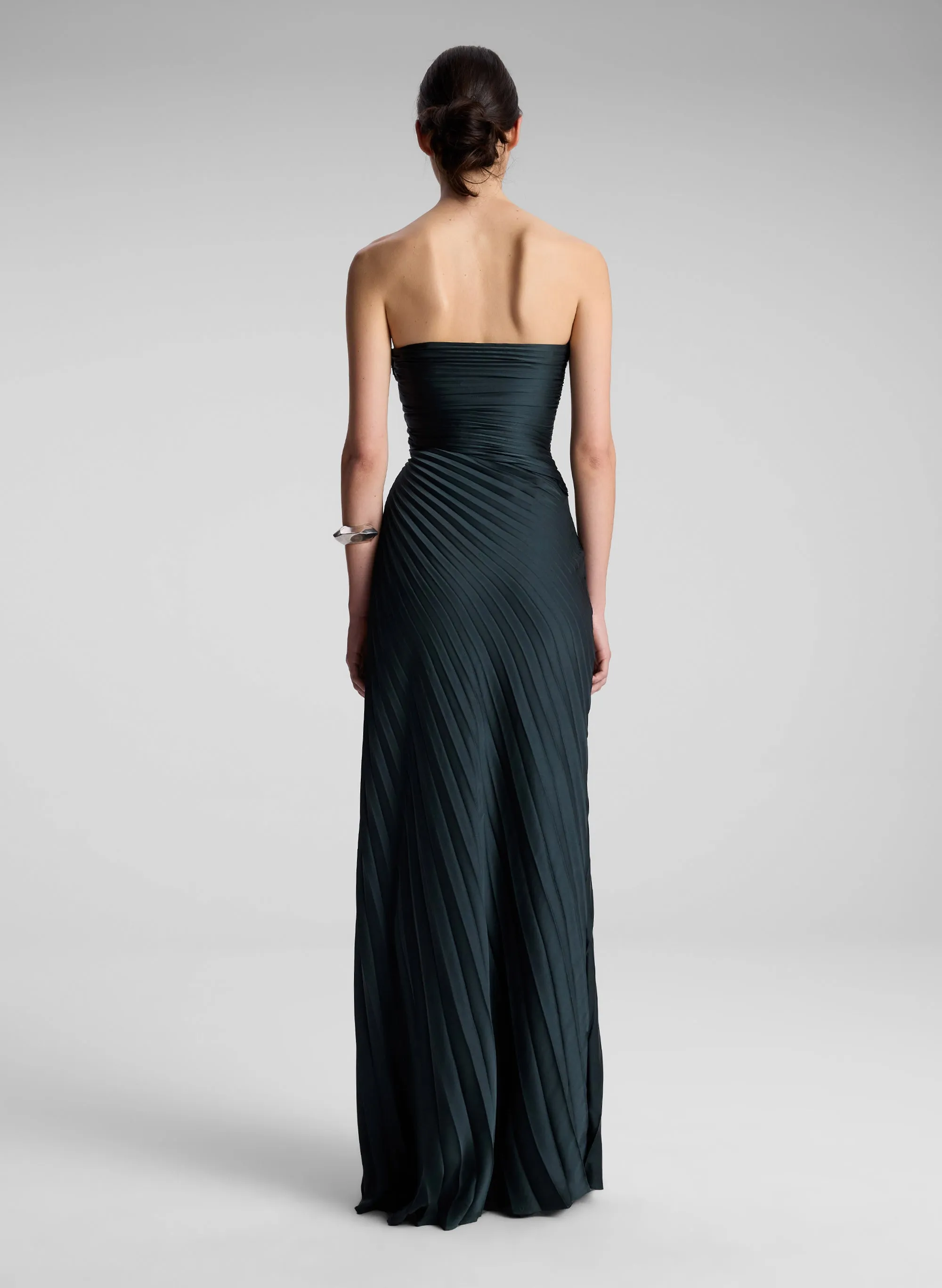 Bianca Strapless Pleated Maxi Dress