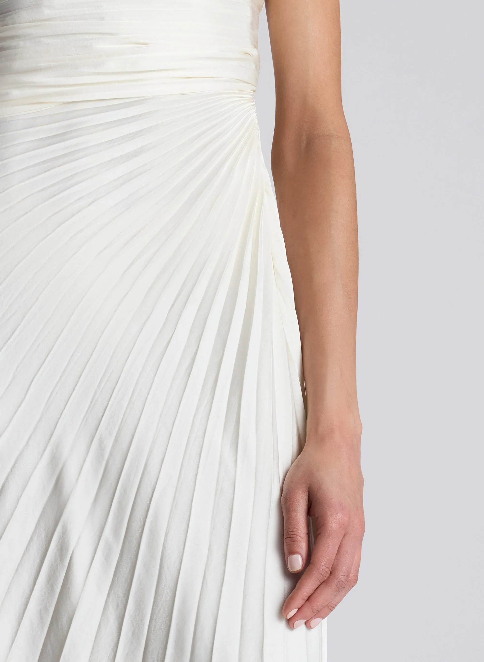 Bianca Strapless Pleated Maxi Dress