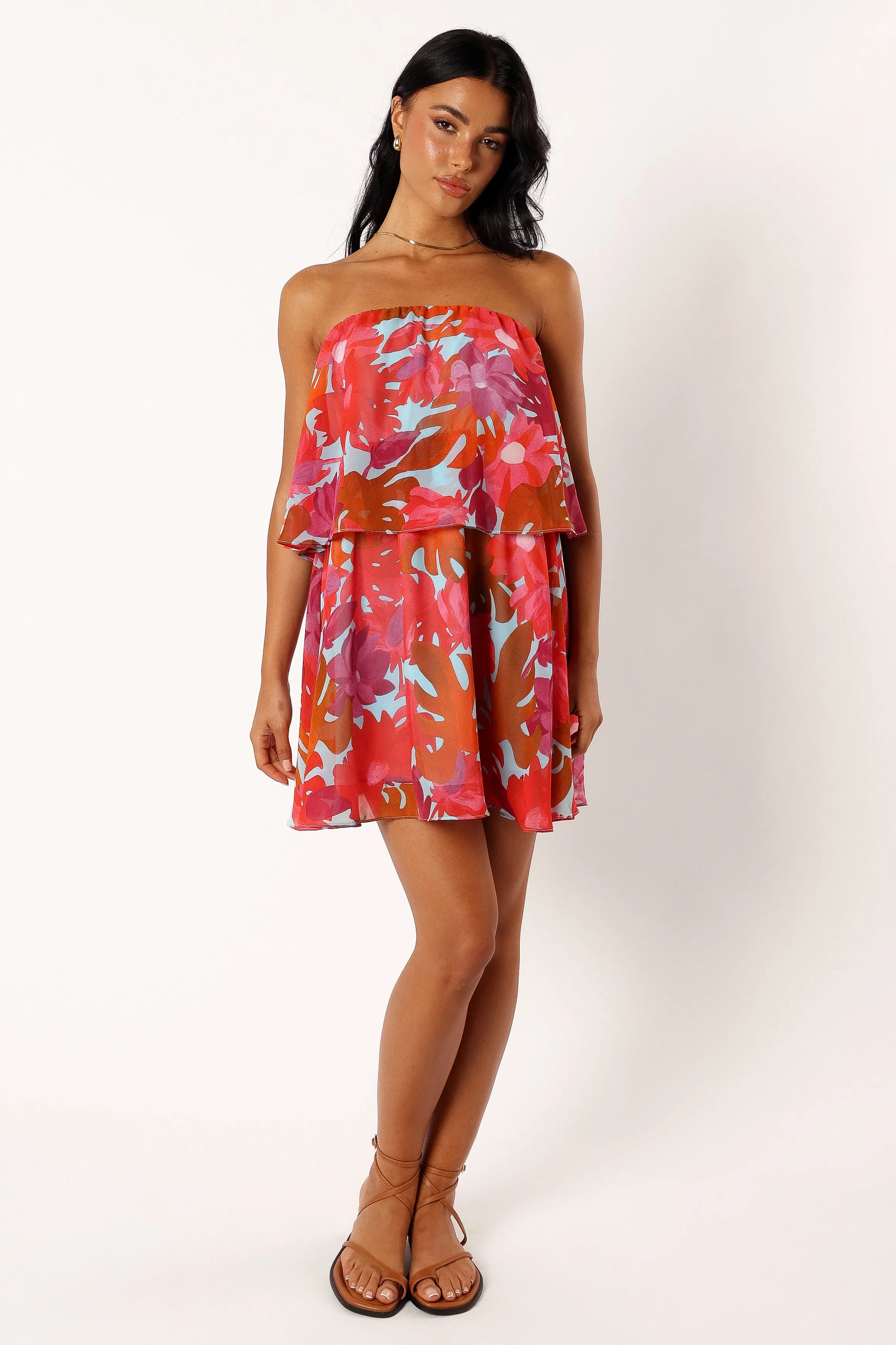 Bloom Strapless Mini Dress - Pink Azalea