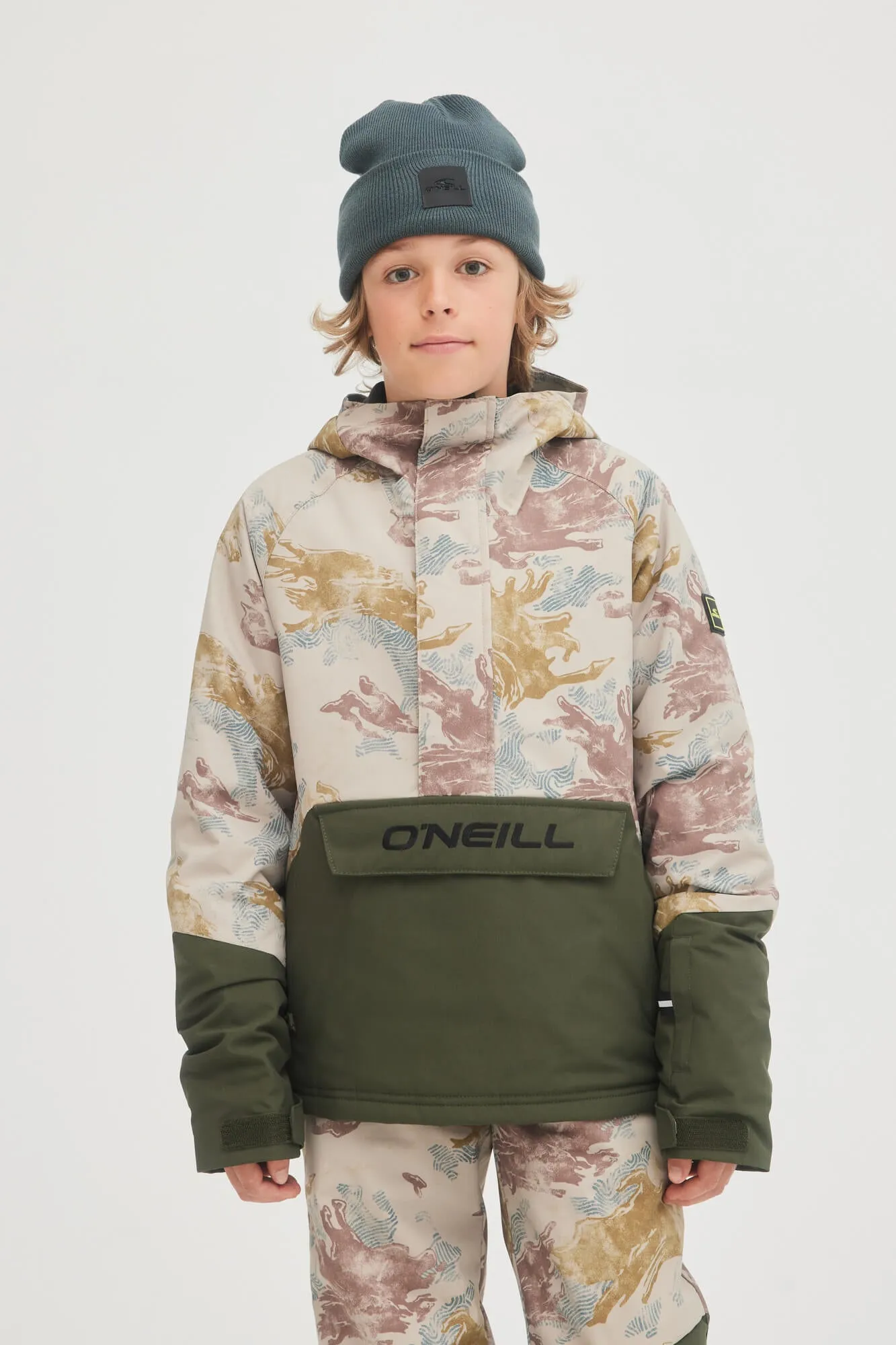 Boy's Anorak Snow Jacket - Light Camo