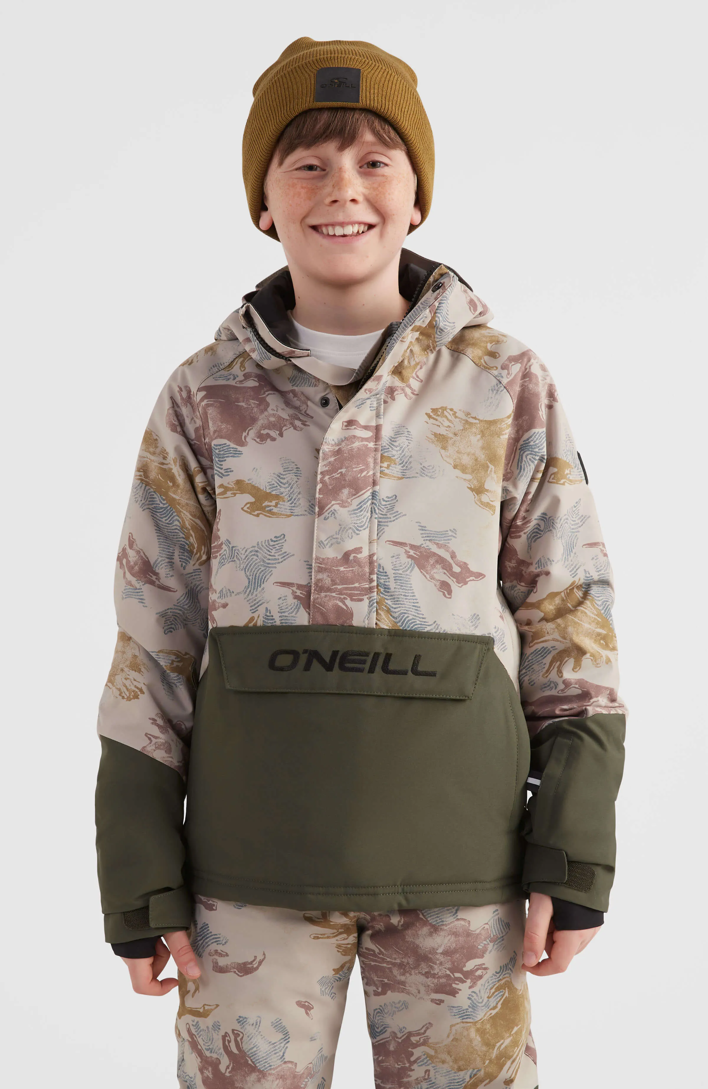 Boy's Anorak Snow Jacket - Light Camo