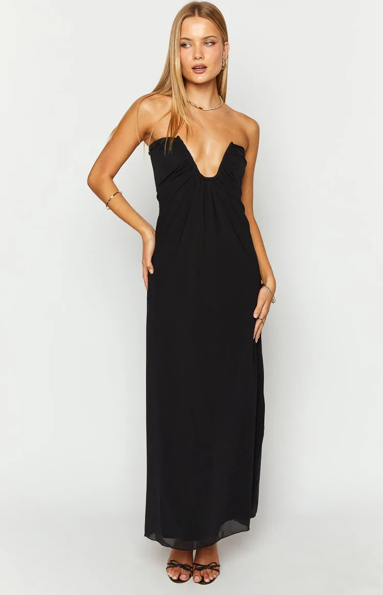 Braelyn Black Strapless Maxi Dress