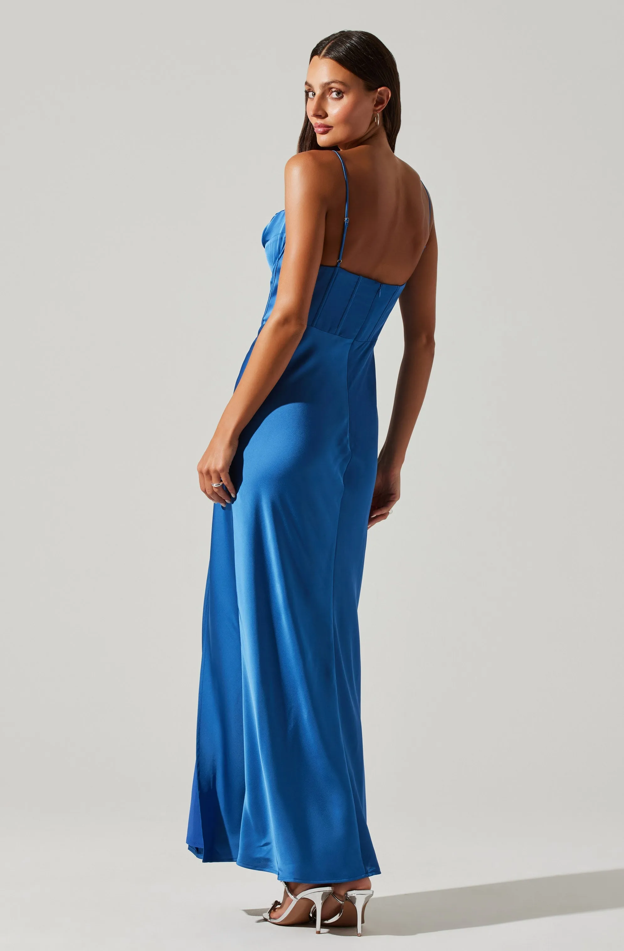 Cannes Satin Bustier Maxi Dress