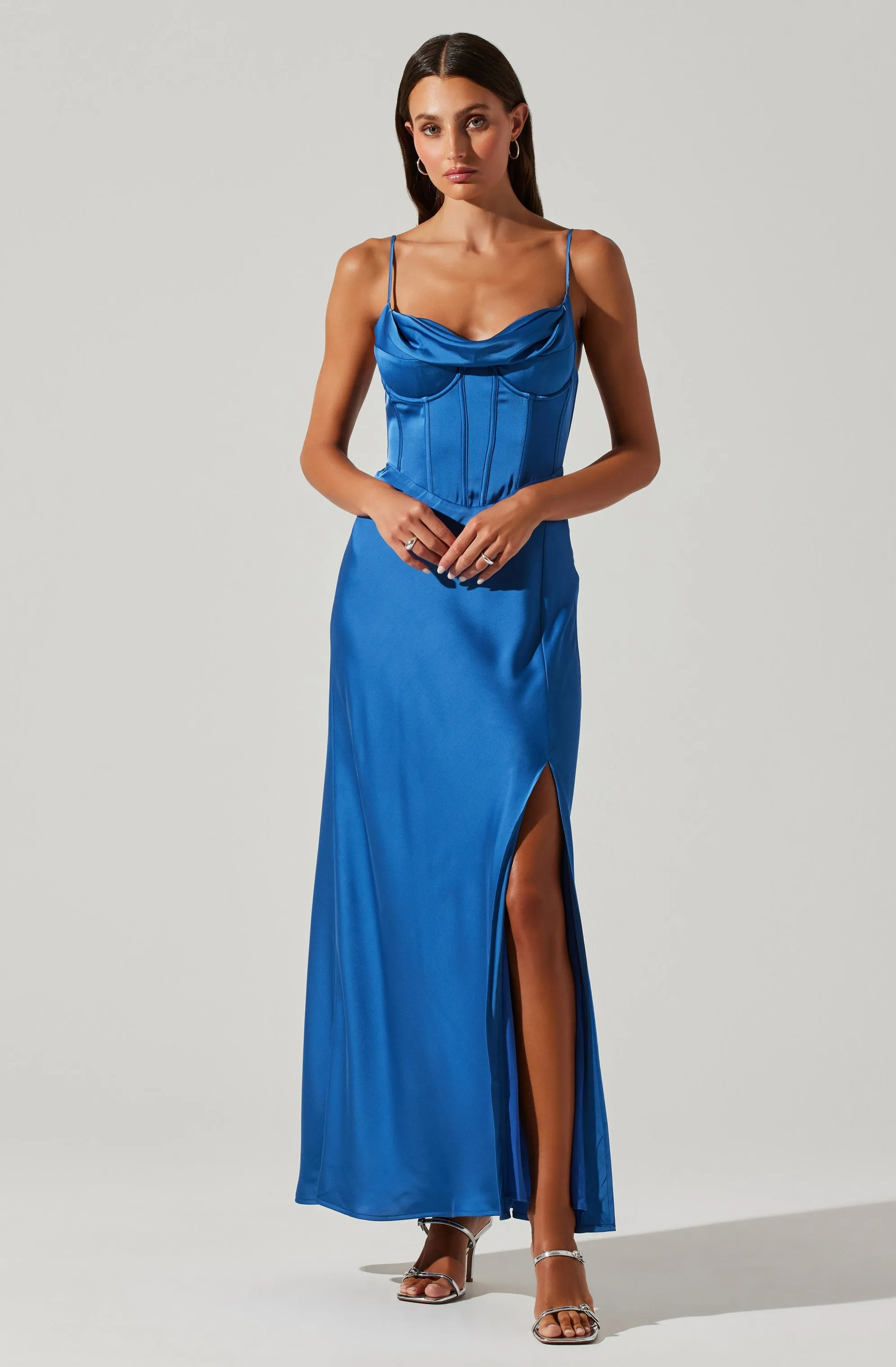 Cannes Satin Bustier Maxi Dress