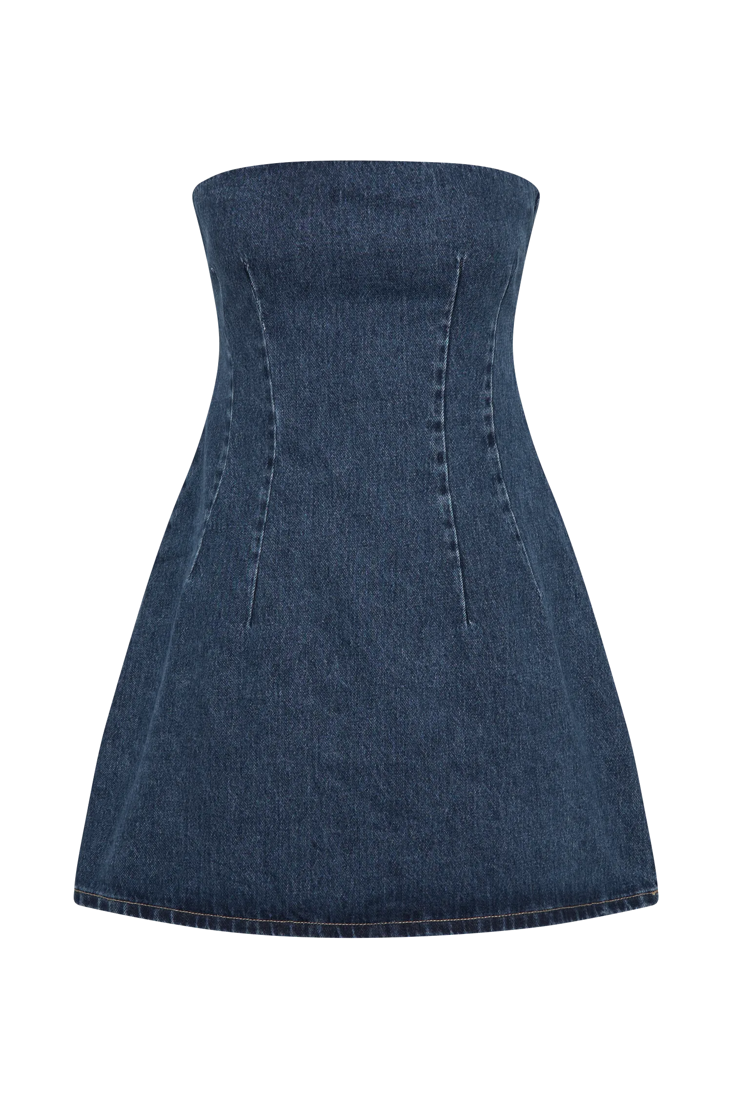 Cecily Strapless Denim Mini Dress - Dark Blue