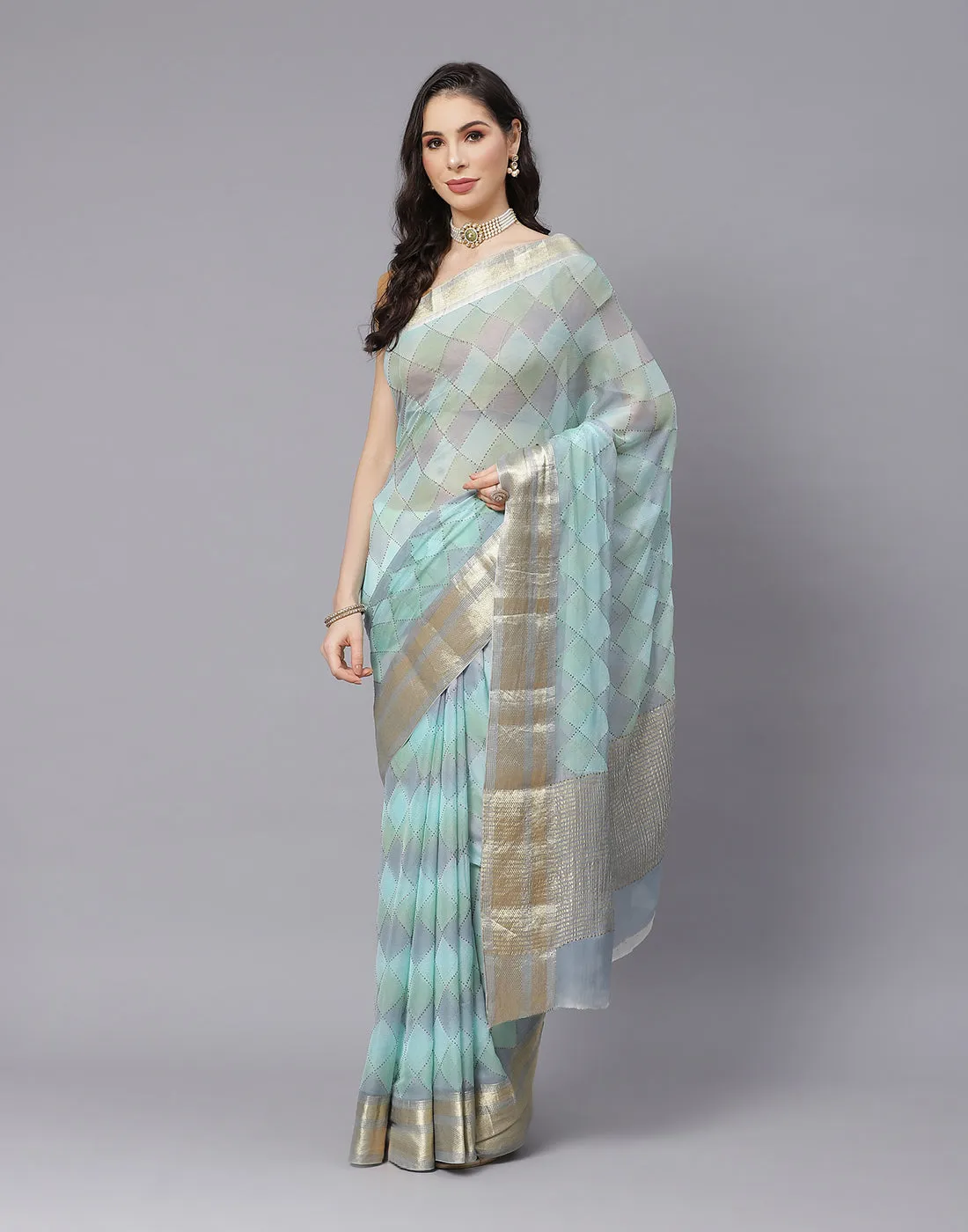 Chiffon Saree with Stone Work