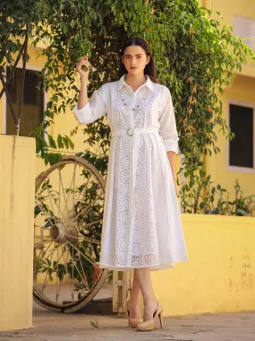 Cut Work Cotton Dress