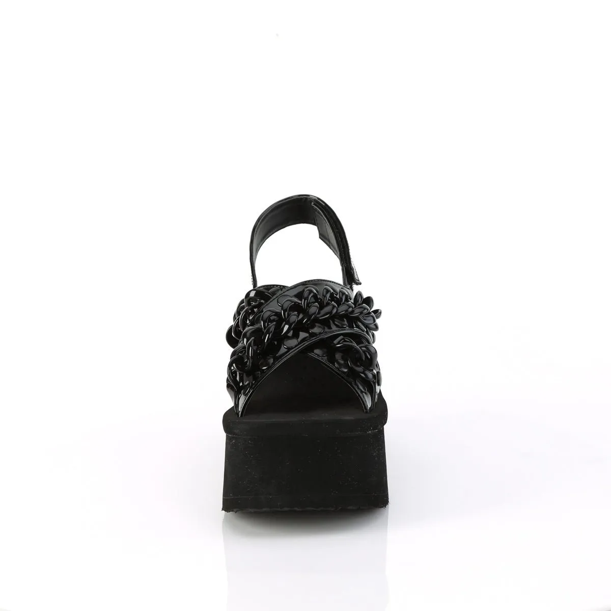 Demonia FUNN-12 | Black Patent Leather Sandals