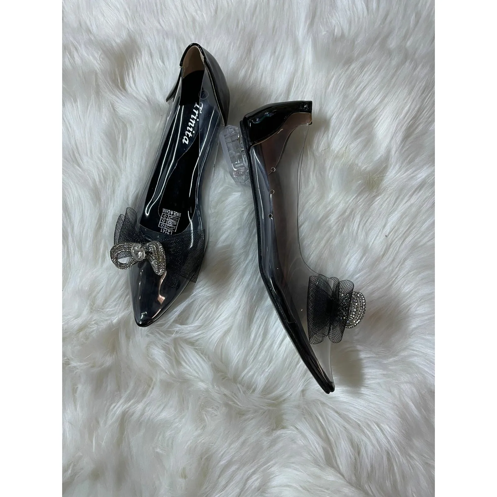 Diamond Bow PVC Pointed Shoe