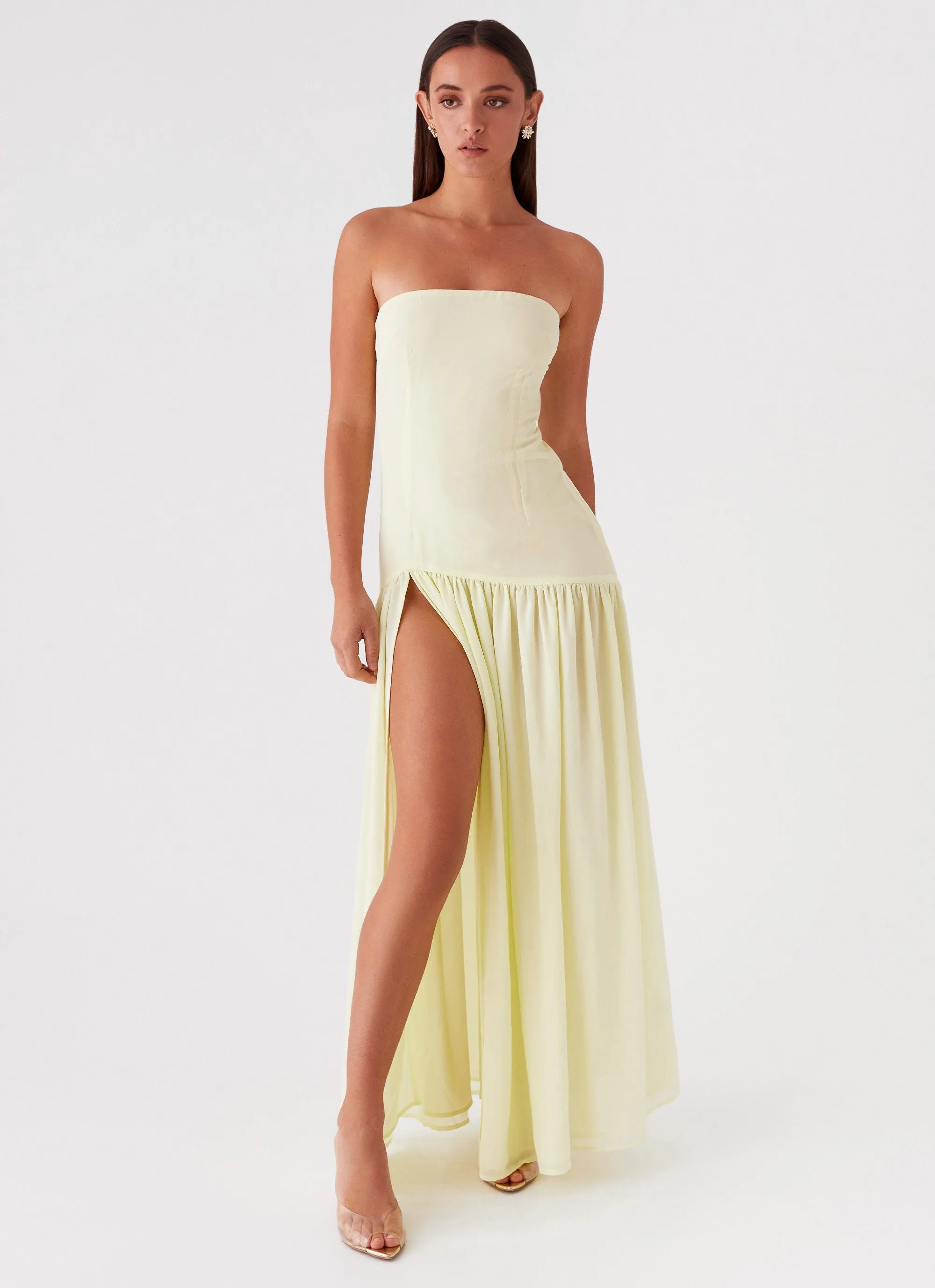 Eden Strapless Maxi Dress - Yellow