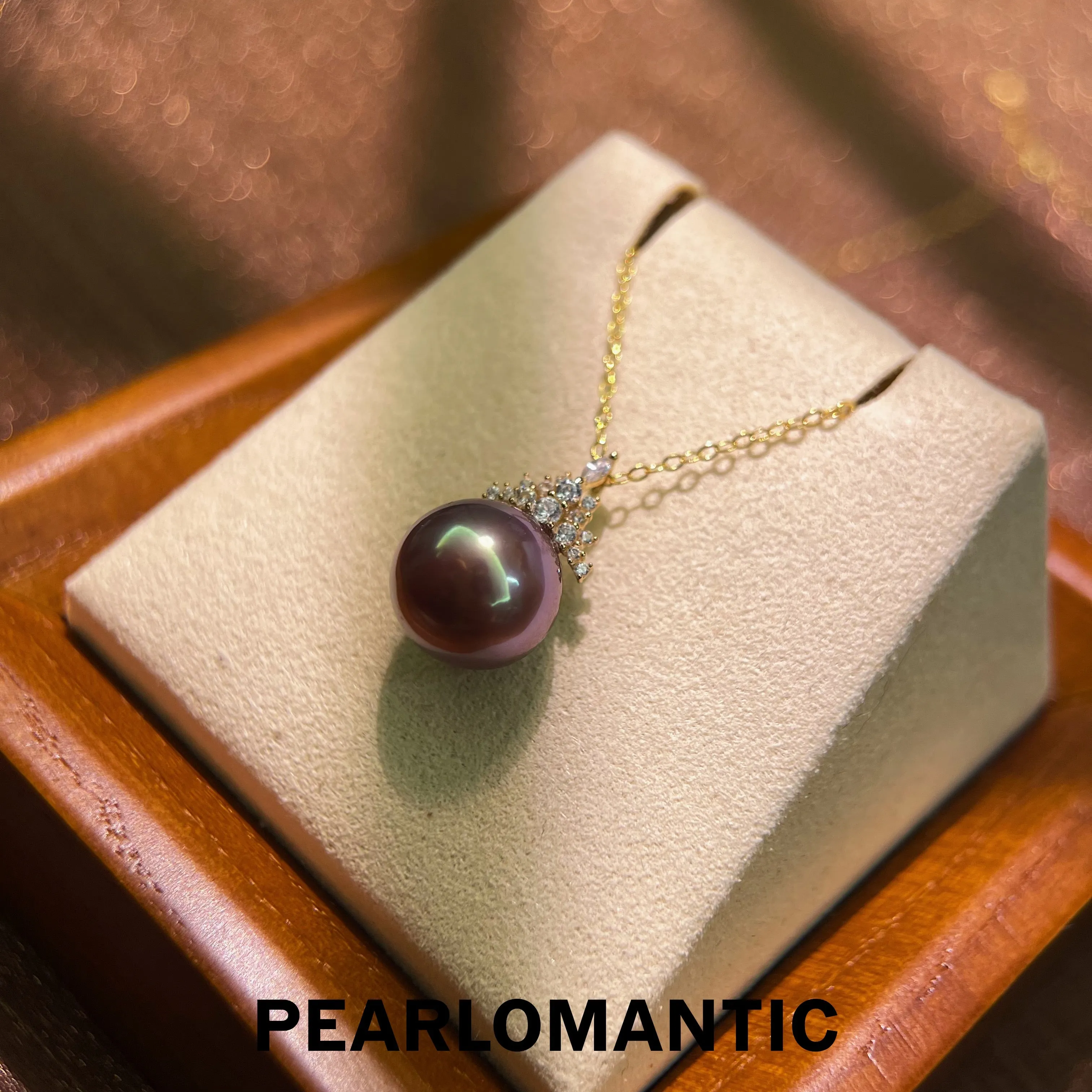 [Fine Jewelry] Freshwater Pearl 11-12mm Purple Color Snow Queen Design Pendants w/ S925 Chain