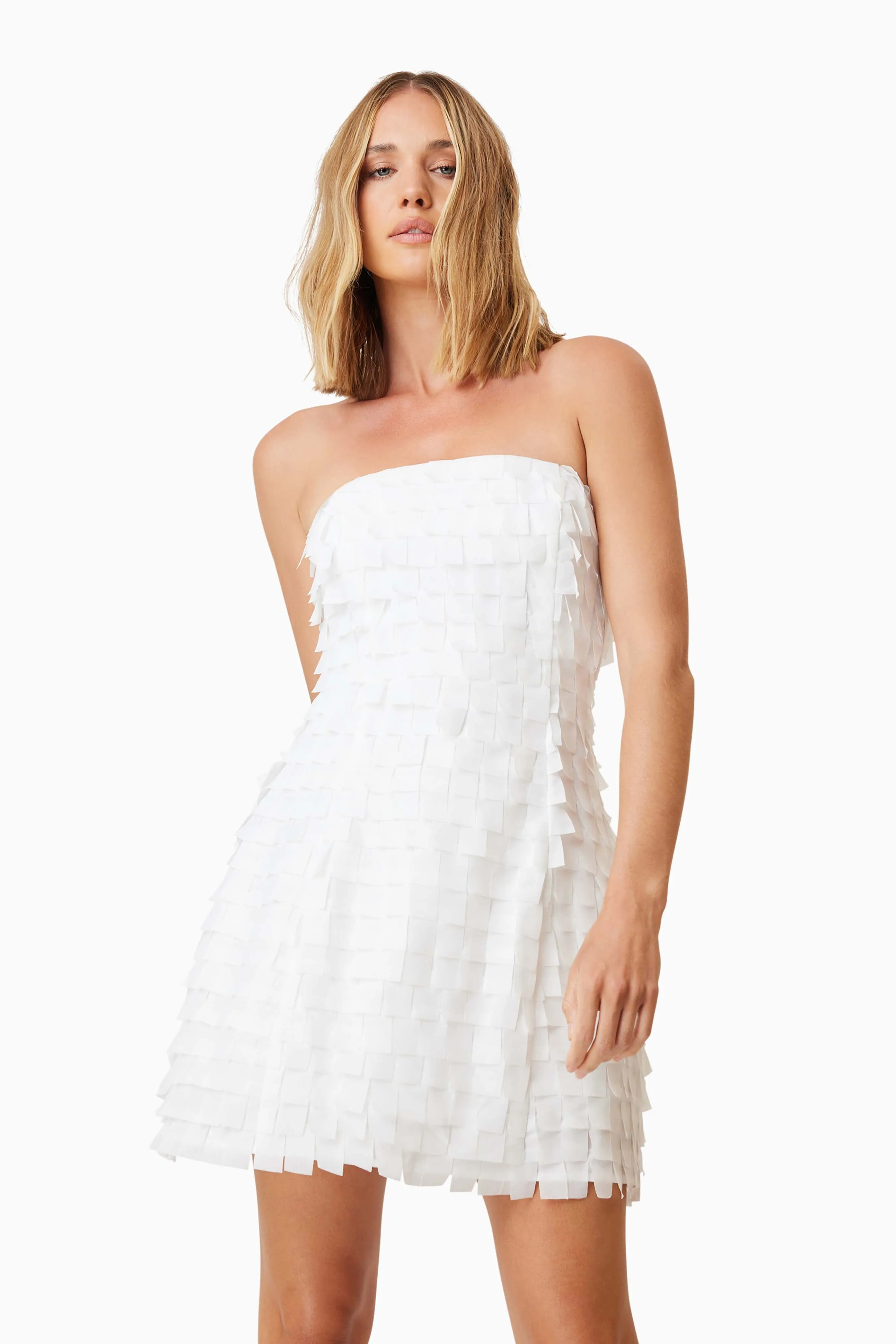 Hailey Strapless Mini Party Dress In White