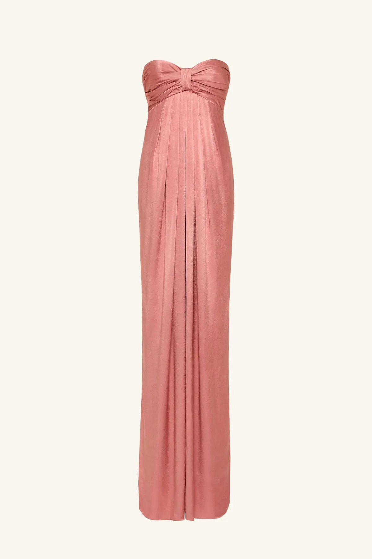 LA LUNE STRAPLESS KNOT MAXI DRESS - ANTIQUE ROSE