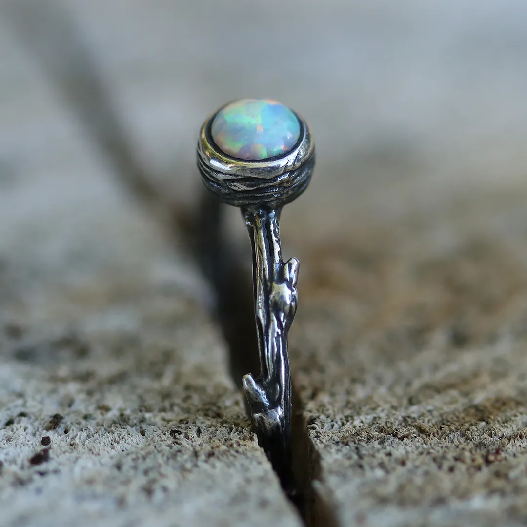 Luna Lupus Snow Opal Branch Ring