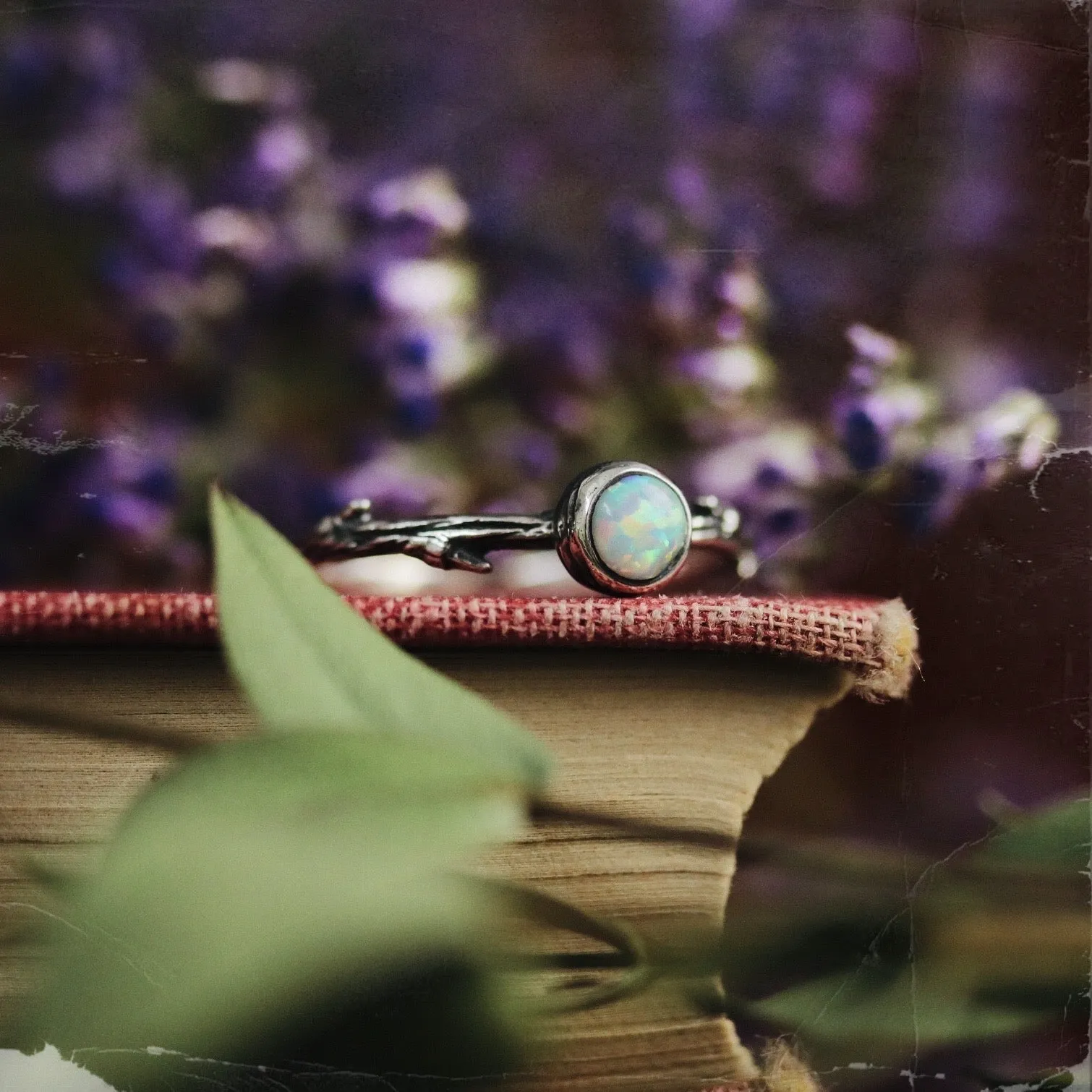 Luna Lupus Snow Opal Branch Ring