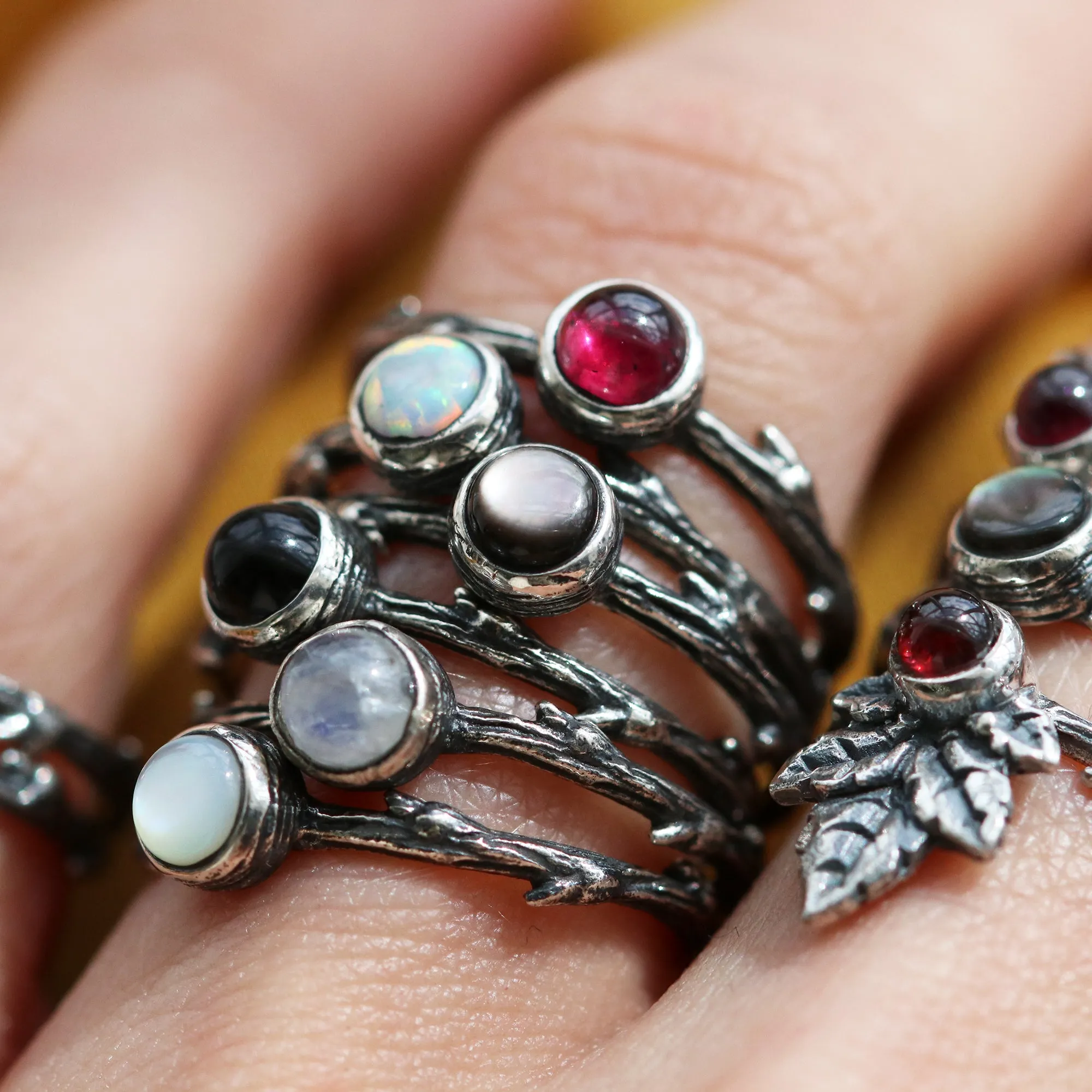 Luna Lupus Snow Opal Branch Ring