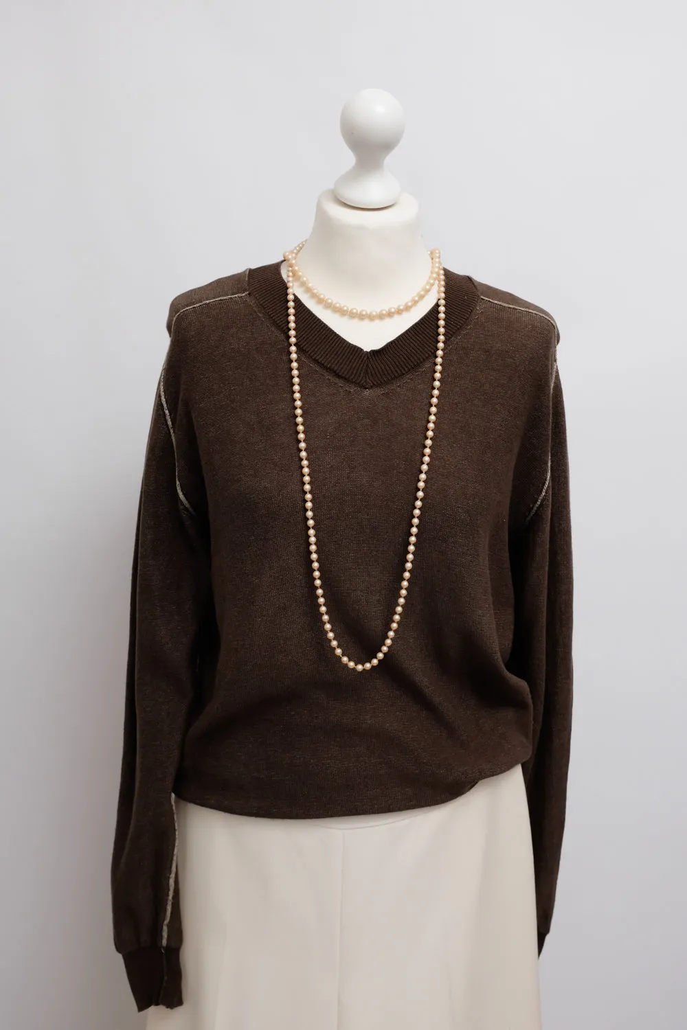 MARTIN MARGIELA BROWN COTTON SWEATER