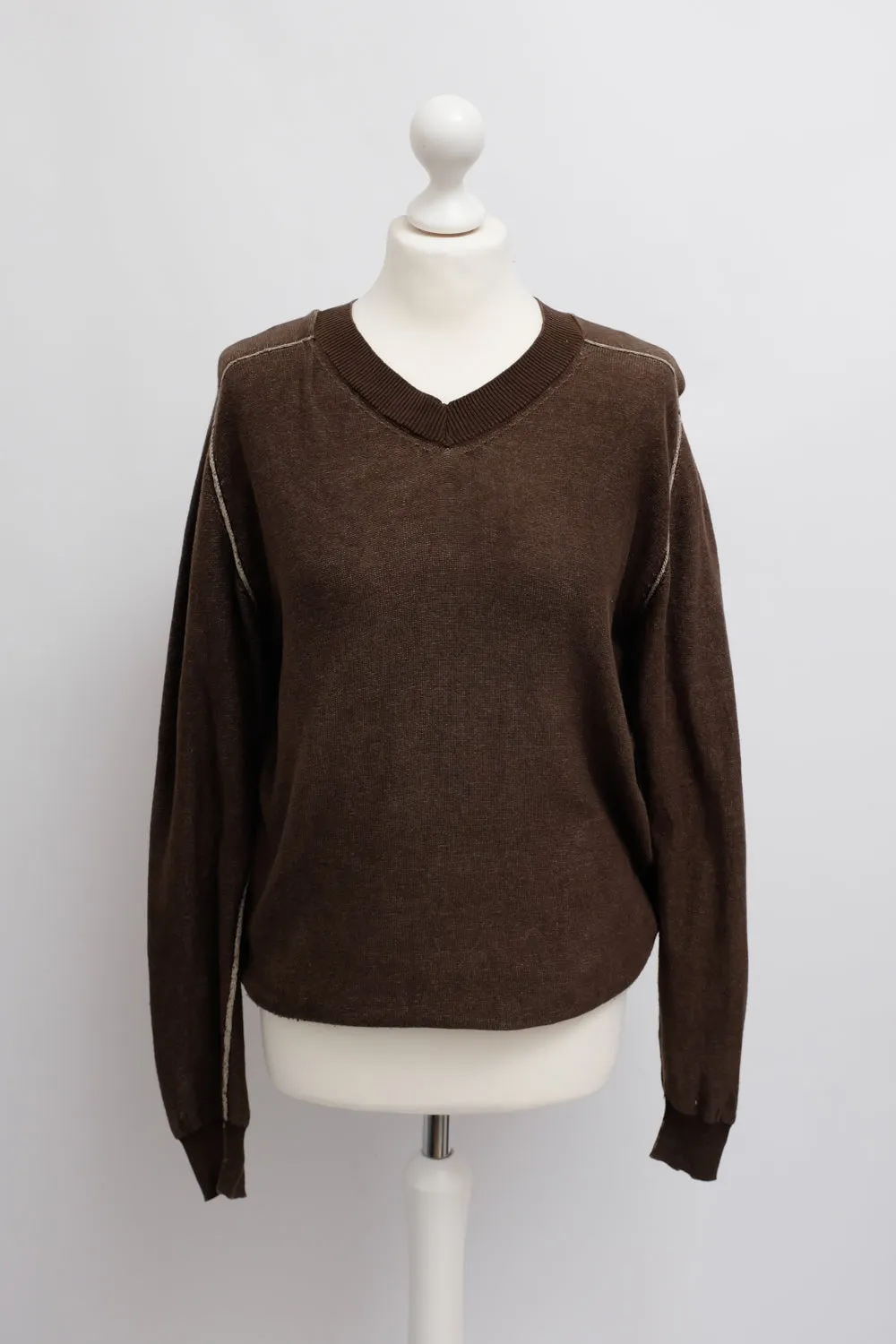 MARTIN MARGIELA BROWN COTTON SWEATER