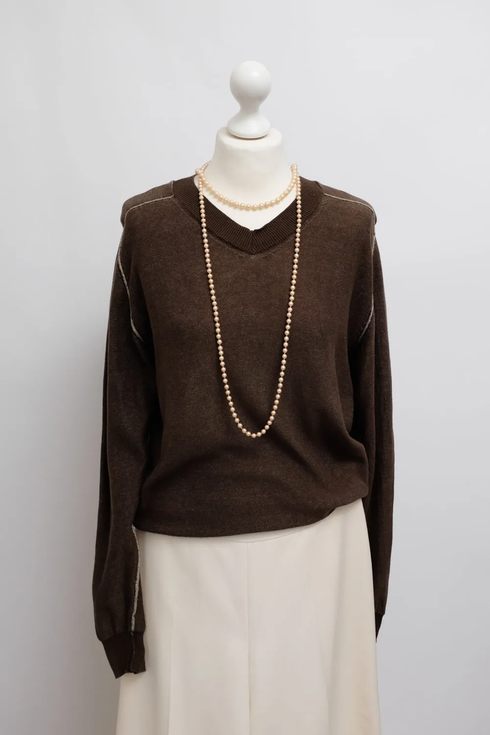 MARTIN MARGIELA BROWN COTTON SWEATER