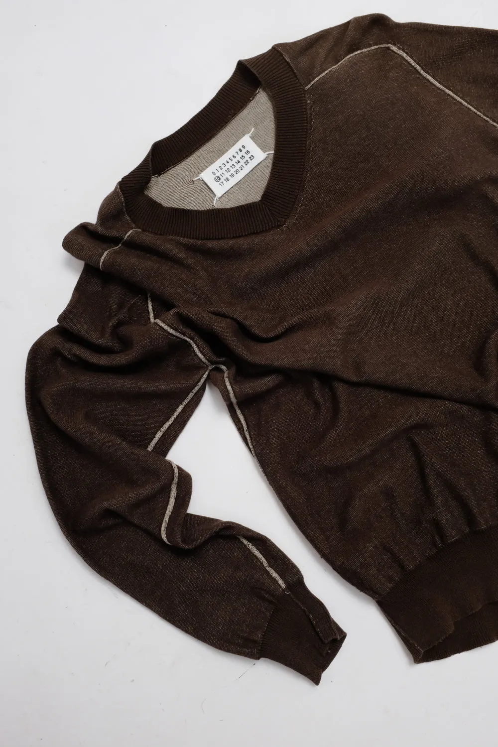 MARTIN MARGIELA BROWN COTTON SWEATER