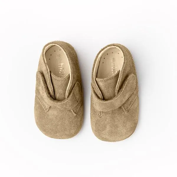 My-First Suede Pram Booties in Tan