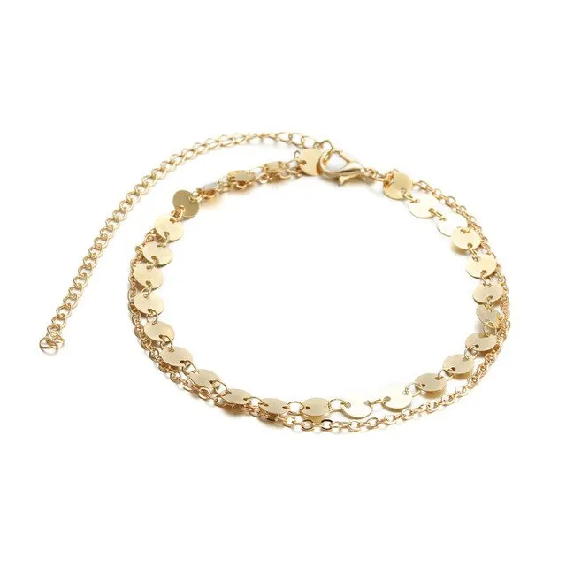 NewBohemia Beach Barefoot Sandals Anklet Chain Gold Leaf pendant Foot Bracelet Fashion Jewelry for Women Ankle Wholesale