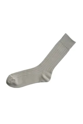 Nishiguchi Kutsushita - Praha Egyptian Cotton Ribbed Sock - Grey