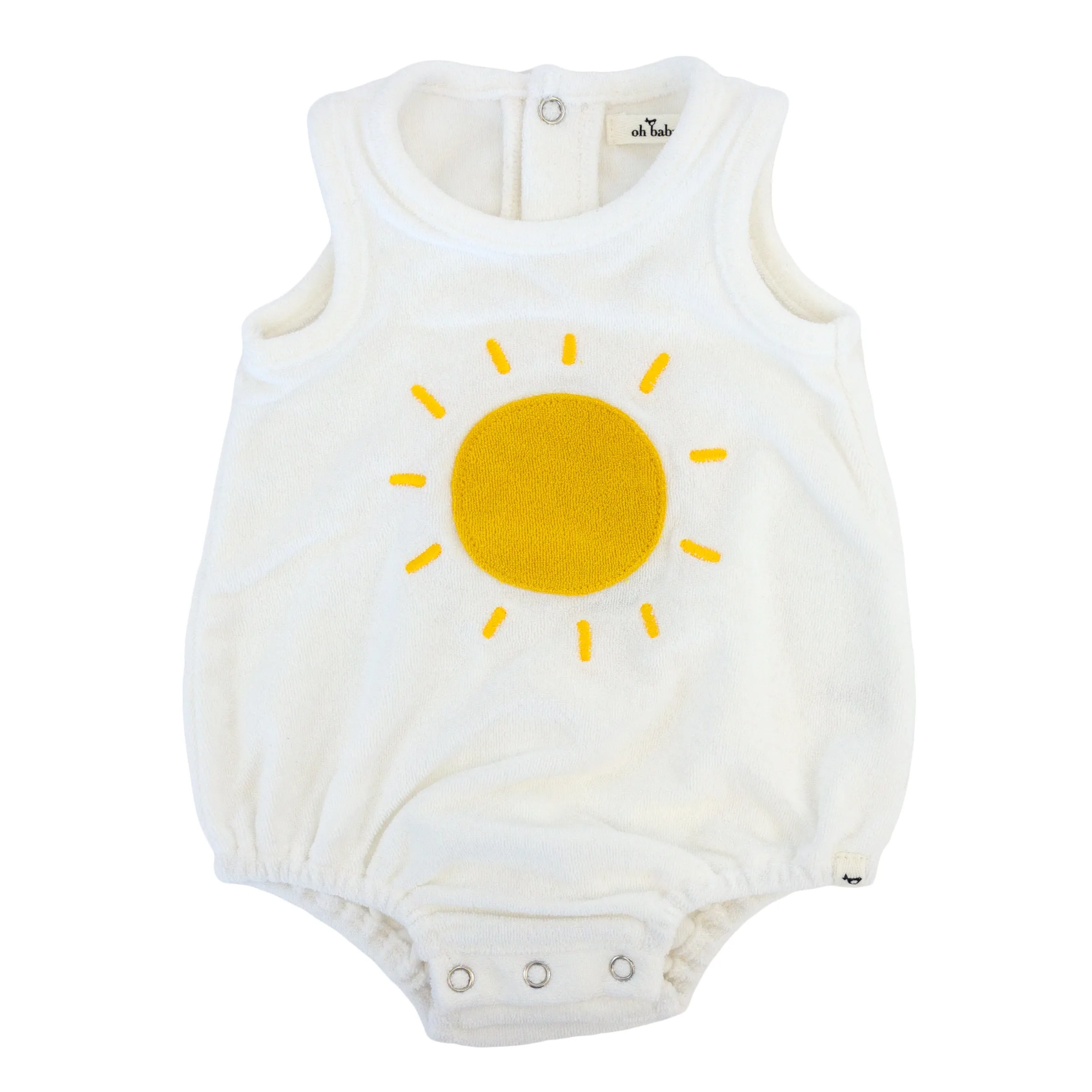 oh baby! Cotton Terry Bubble - Golden Sun Terry Applique - Snow