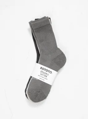 Organic Daily 3 Pack Crew Socks Grey