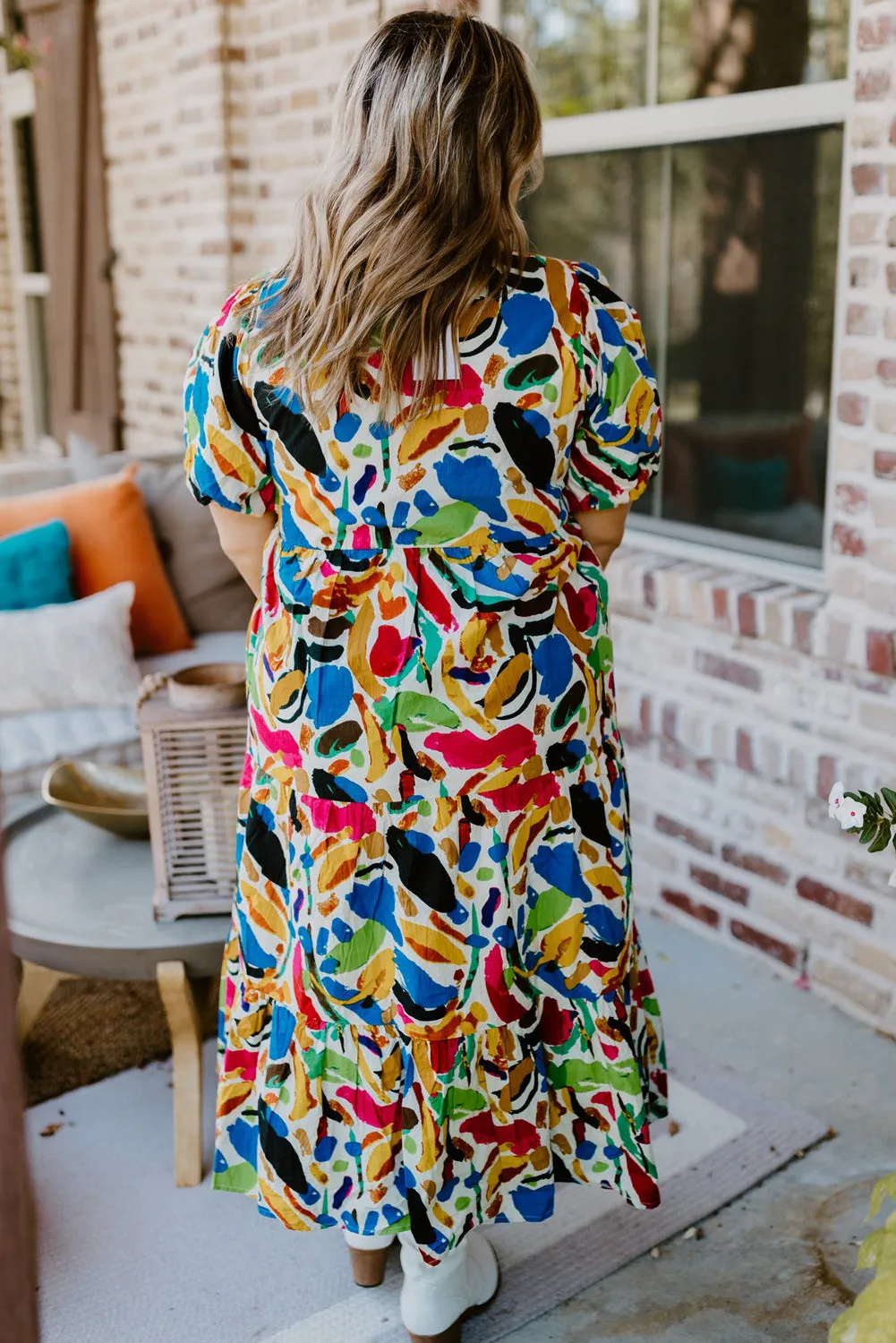 Plus Dress Abstract Print Dress