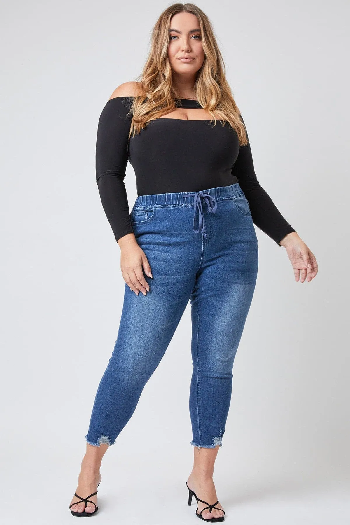 Plus Size Women's  Denim Ankle Jogger