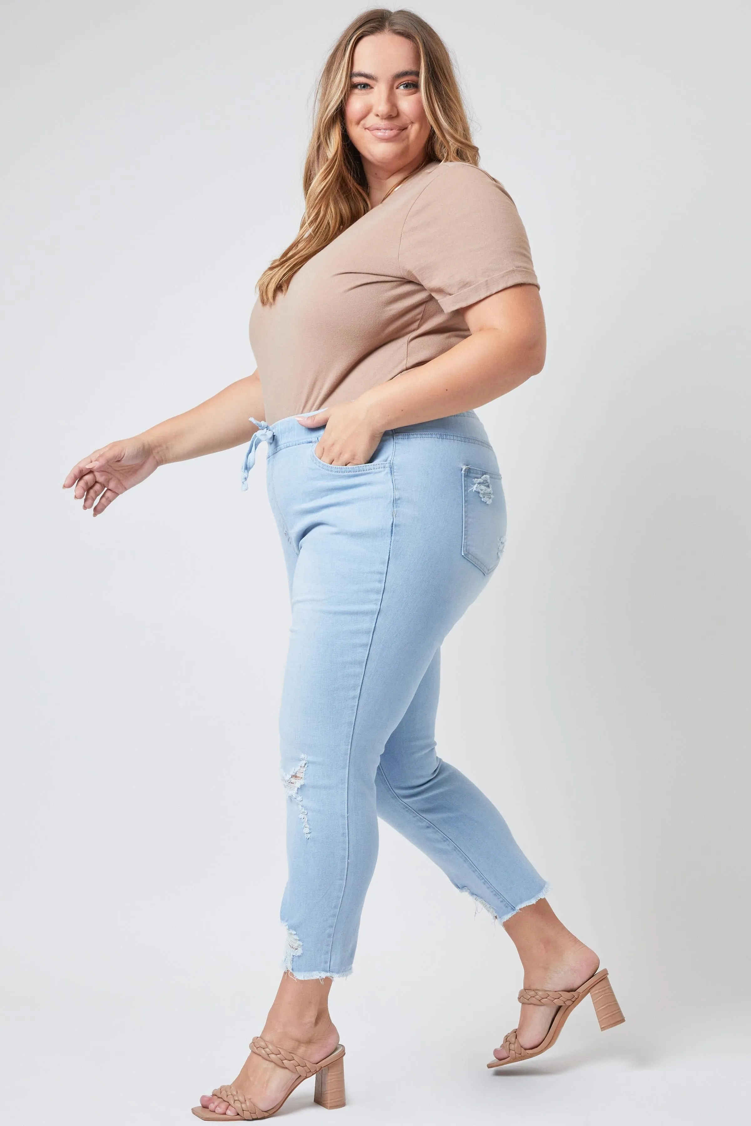 Plus Size Women's  Denim Ankle Jogger