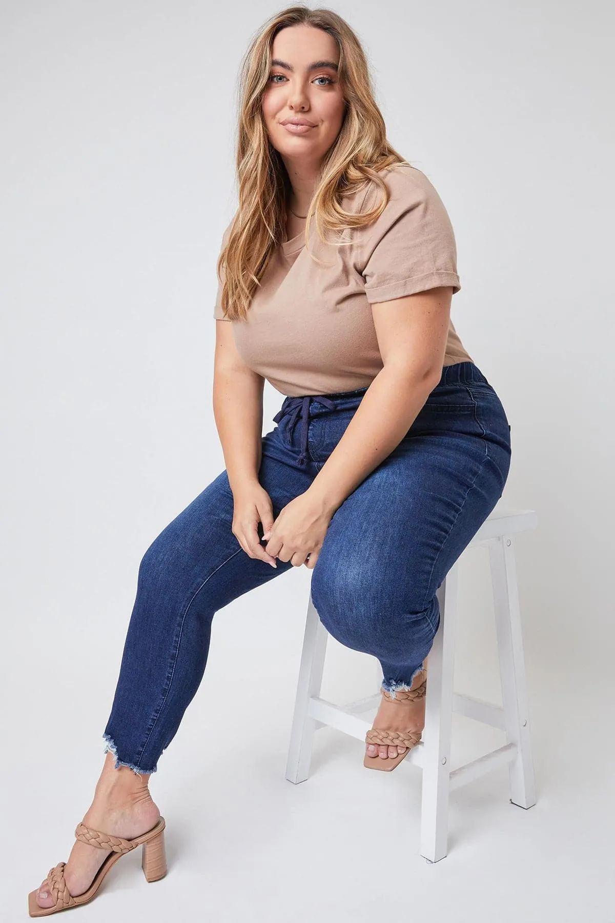 Plus Size Women's  Denim Ankle Jogger